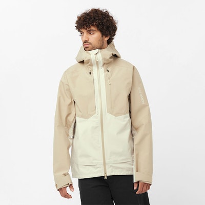 SALOMON Waterproof Breathable Hiking Jacket in Multicolor Taupe. C22164 Shop SALOMON Waterproof Breathable Hiking Jacket in Multicolor Taupe. C22164