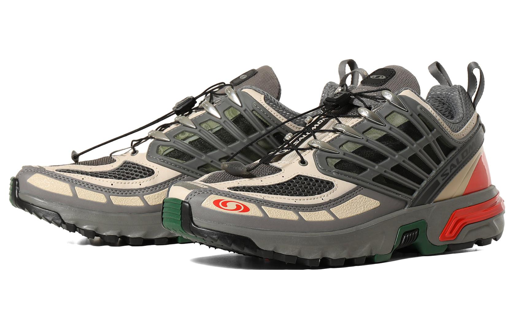 Shop SALOMON ACS PRO 減震透氣 低筒 戶外功能鞋 男款 水泥灰