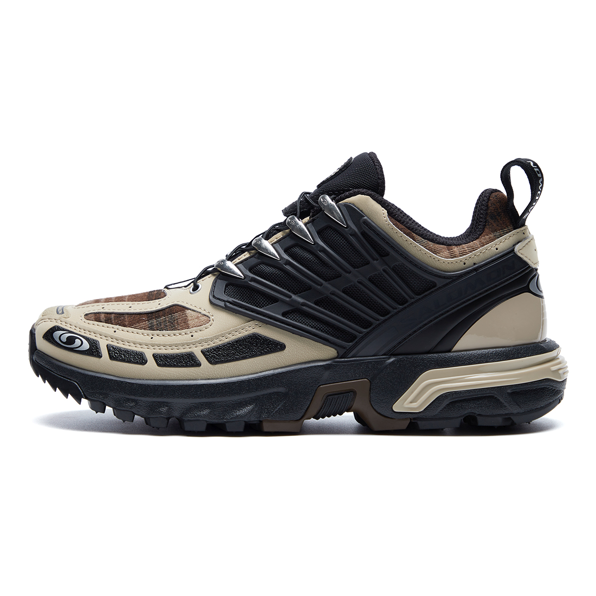 Salomon ACS Pro Holiday Black Retro Flannel Running Shoes Lightweight Comfort. 477933