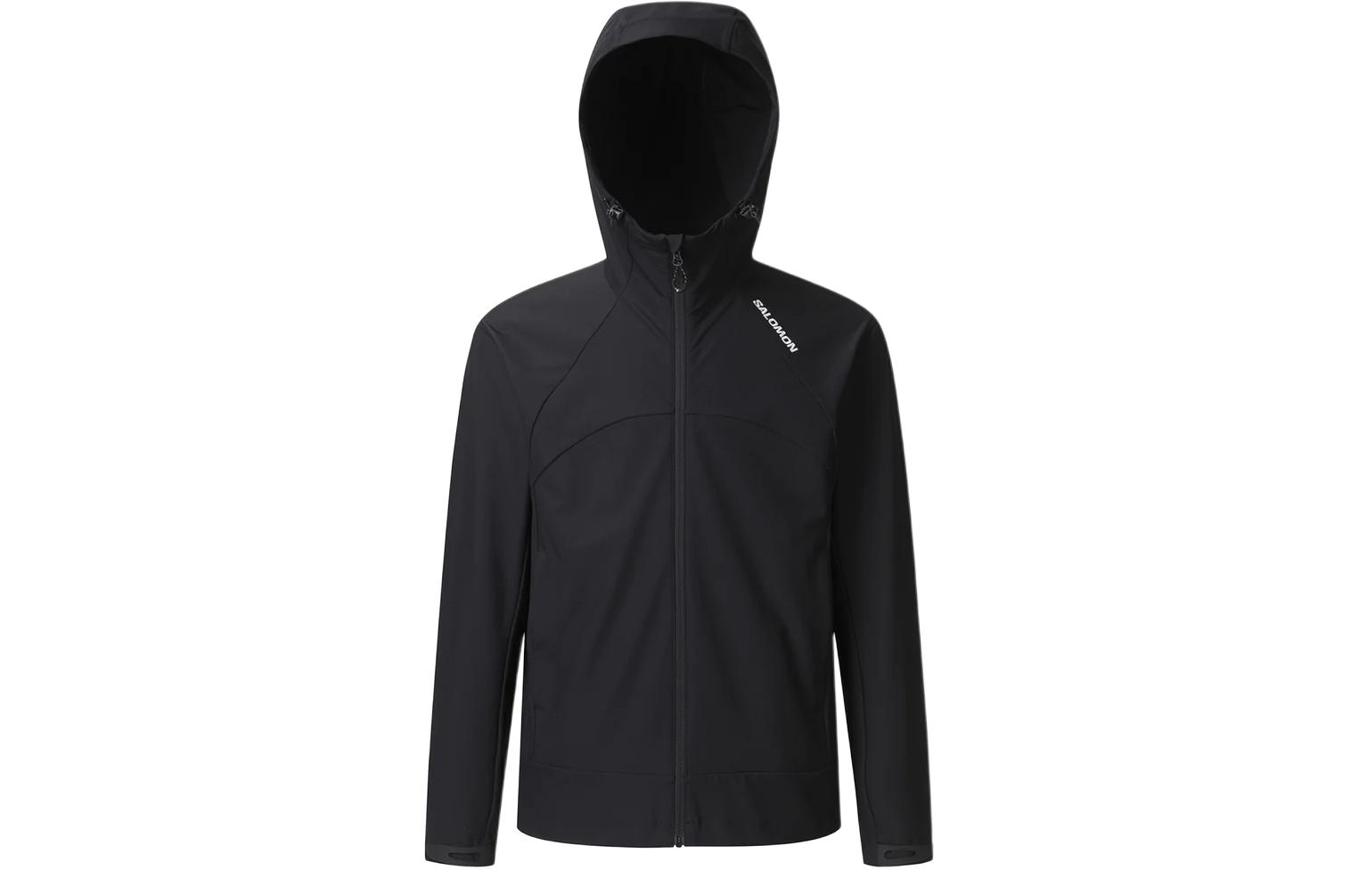 Salomon Black Hoodie Zip-Up Jacket with Logo S241001HJK21