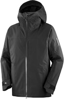 SALOMON Black Logo Print Zip-Up Hooded Jacket LC2305100 SALOMON Black Logo Print Zip-Up Hooded Jacket LC2305100