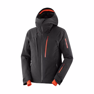 Salomon Black Logo Print Zip-Up Hoodie Jacket LC2124700