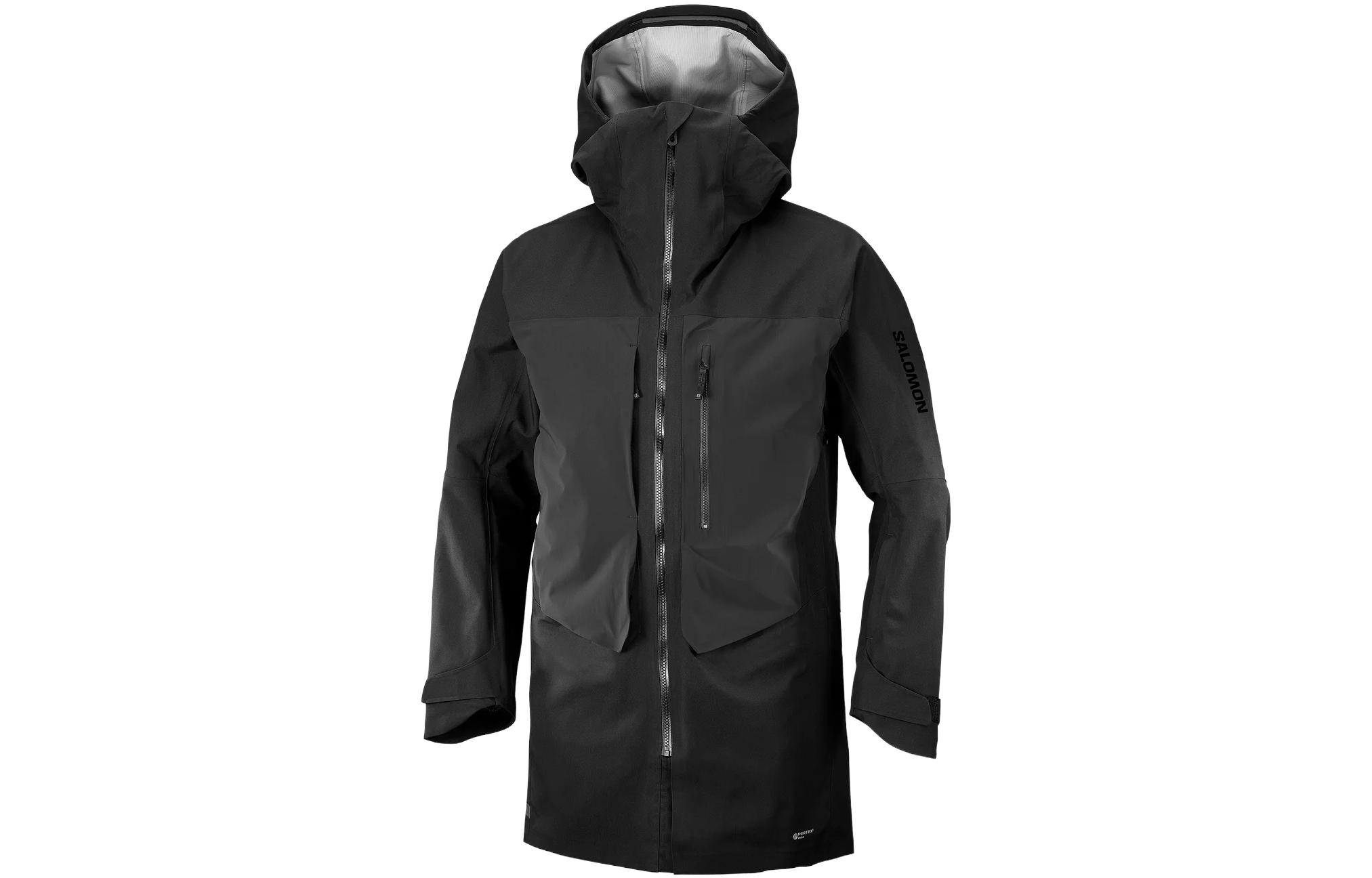 Salomon Black Solid Color Hoodie Long-Sleeve Jacket LC1898300