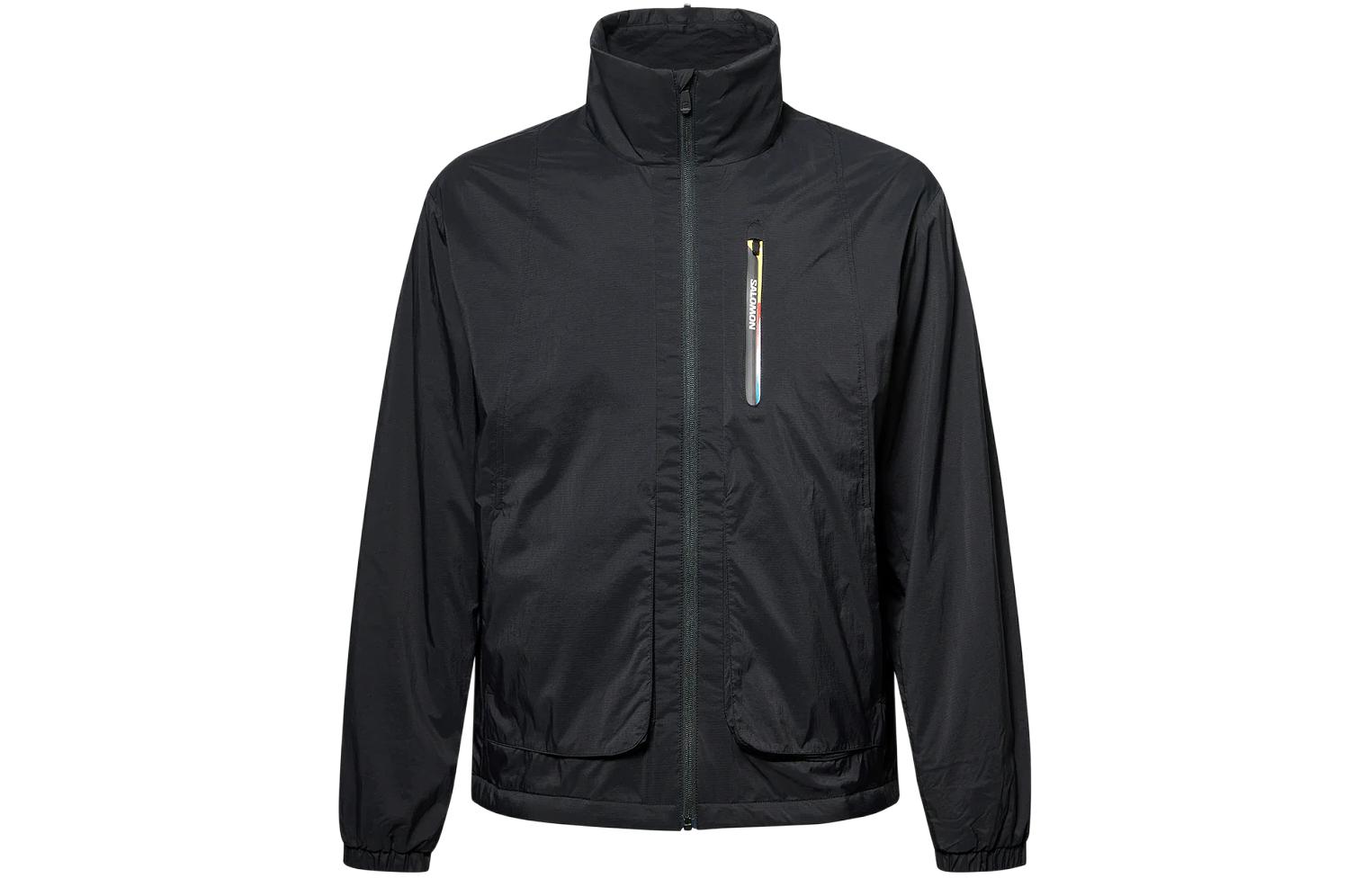 Salomon Black Solid Color Zip-Up Jacket LC2392300