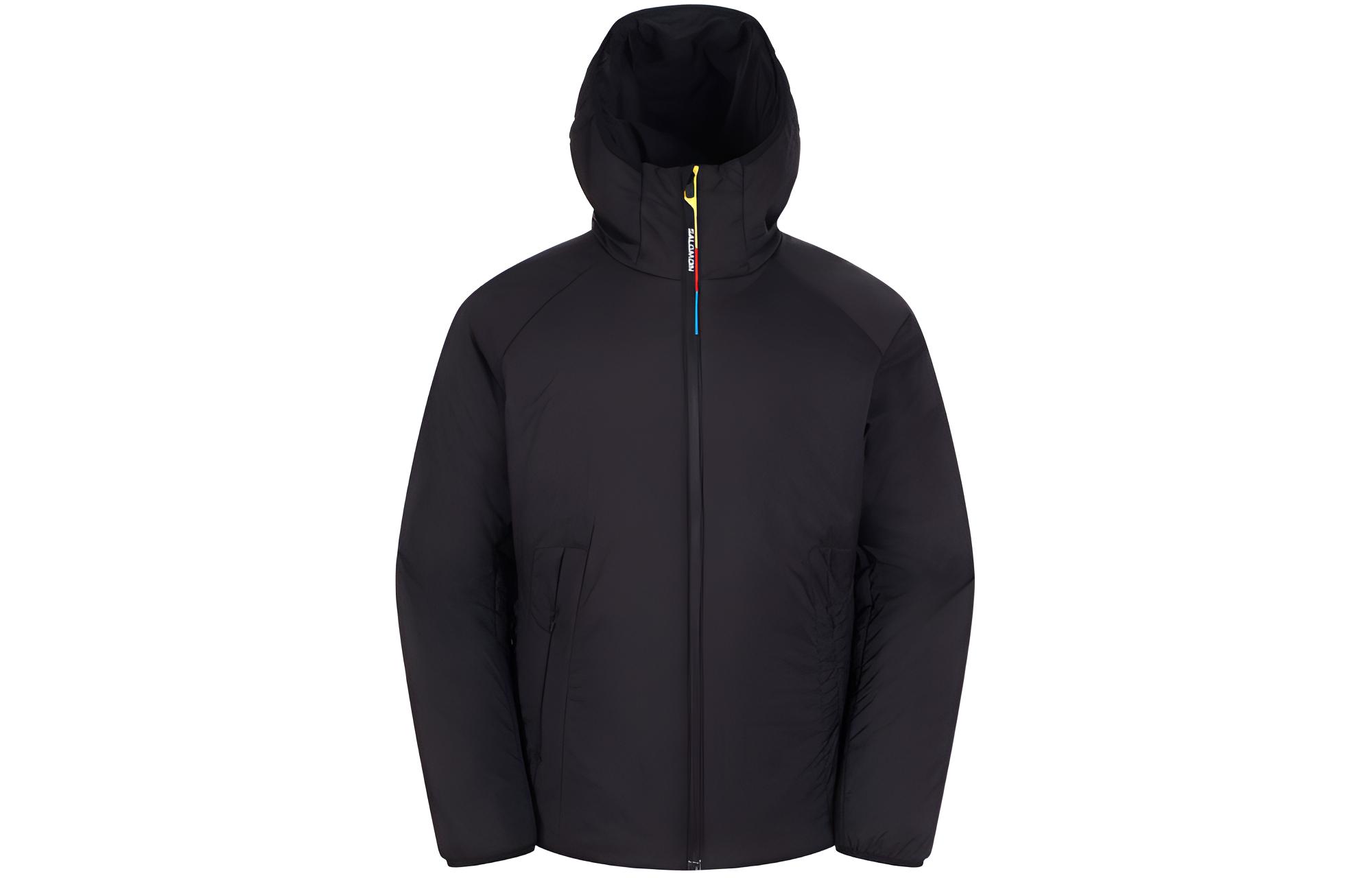 Salomon Black Solid Full-Zip Hooded Jacket LC2347400