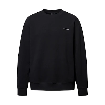 Salomon Black Unisex Logo Print Crewneck Sweatshirt Loose Fit Long Sleeve LC2394900