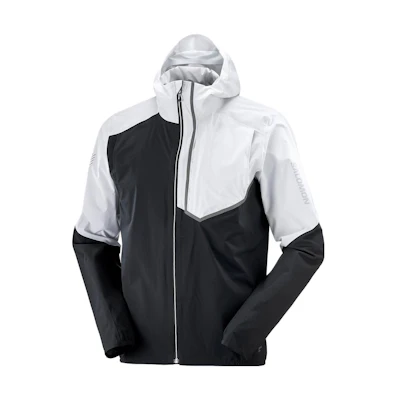 Salomon Black White Fitted Hooded Zip Jacket LC1864900
