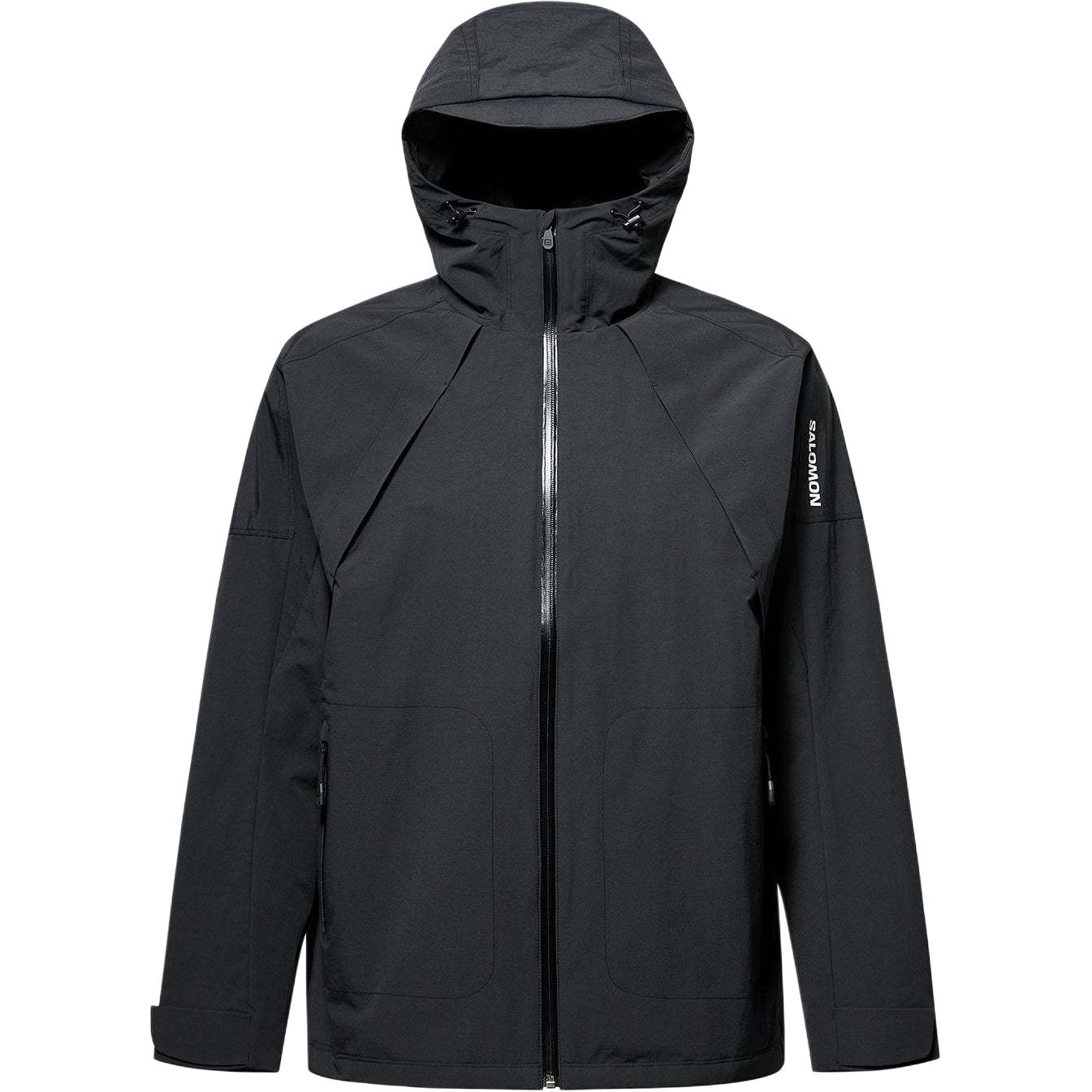 Salomon Black Windproof Hooded Casual Jacket Comfortable Outerwear LC2391900