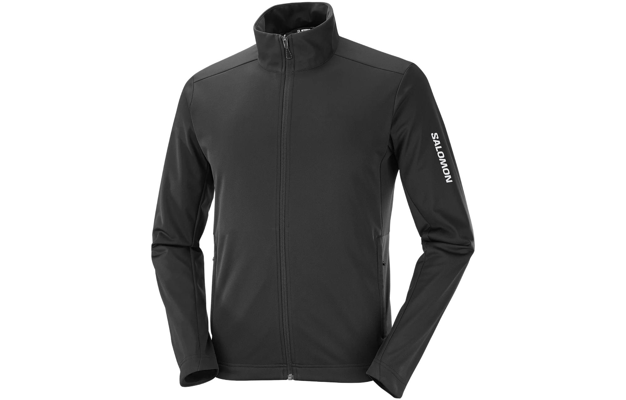 Salomon Black Zip-Up Printed Long Sleeve Track Jacket LC1865900