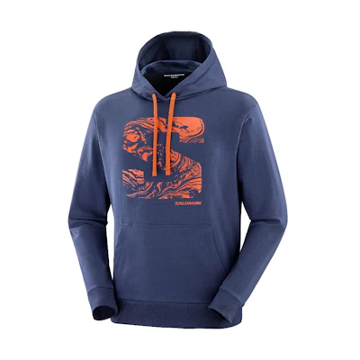 Salomon Blue Graphic Logo Print Hooded Sweatshirt LC2100500