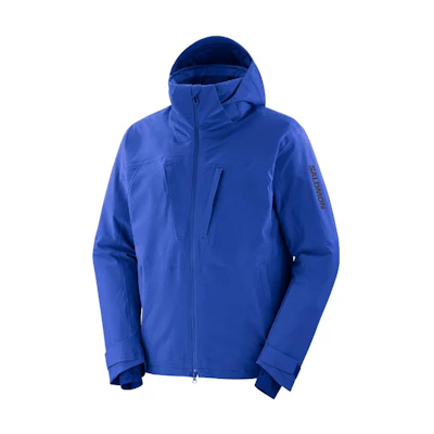Salomon Blue Insulated Hooded Jacket - Solid Color Zip-Up LC2159300