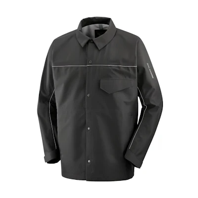 Salomon Boardworks Black Letter Print Long Sleeve Polo Jacket LC2120200