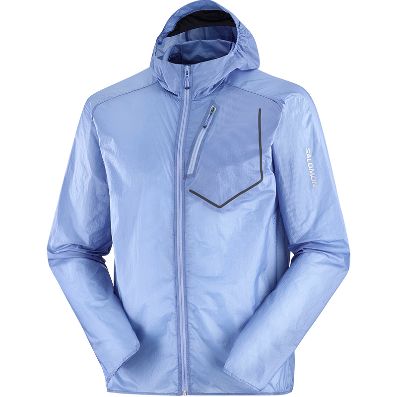 Salomon Bonatti Aero Hoodie Windbreaker Jacket - English Manor Blue LC2043200