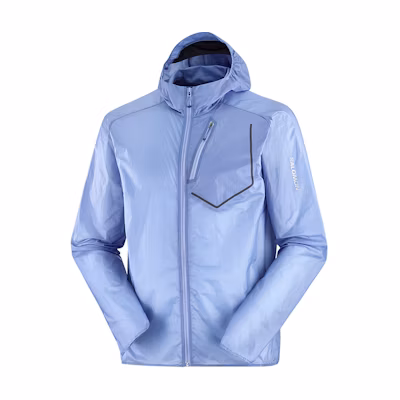 Salomon Bonatti Aero Hoodie Windbreaker Jacket - English Manor Blue LC2043200