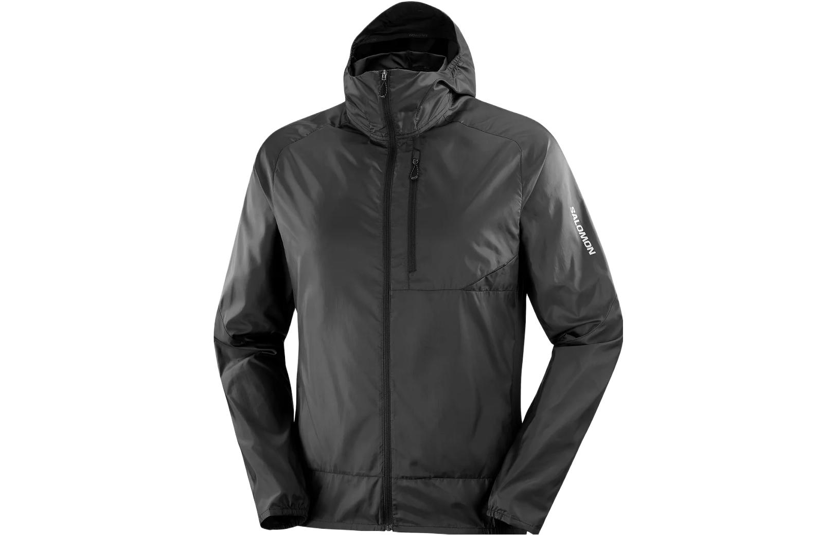 Salomon Bonatti Black Waterproof Windproof Hooded Running Jacket LC2044400