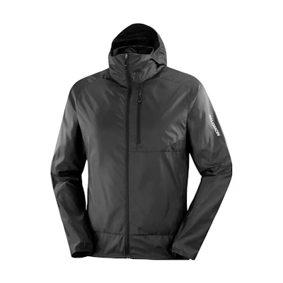 Salomon Bonatti Black Waterproof Windproof Hooded Running Jacket LC2044400