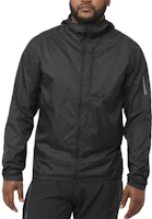 Shop Salomon Bonatti 黑色防水防風連帽跑步外套 LC2044400
