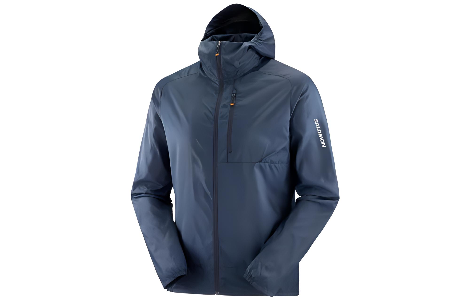 Salomon Bonatti Cross Wind Jacket Blue Full-Zip Hoodie Windbreaker LC2135900
