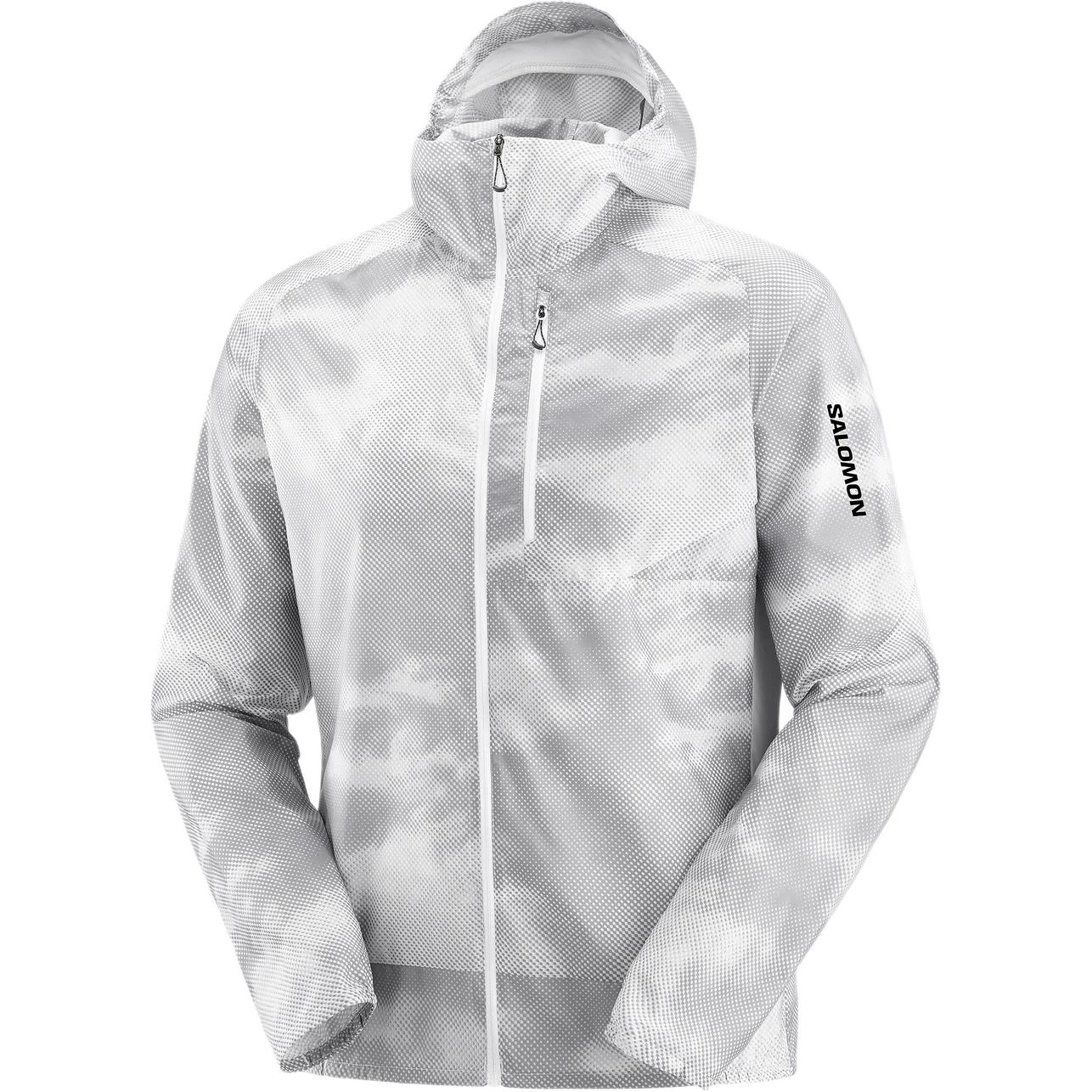 Salomon Bonatti Cross Wind Reflective Breathable Hooded Training Jacket Frost Gray LC2254500
