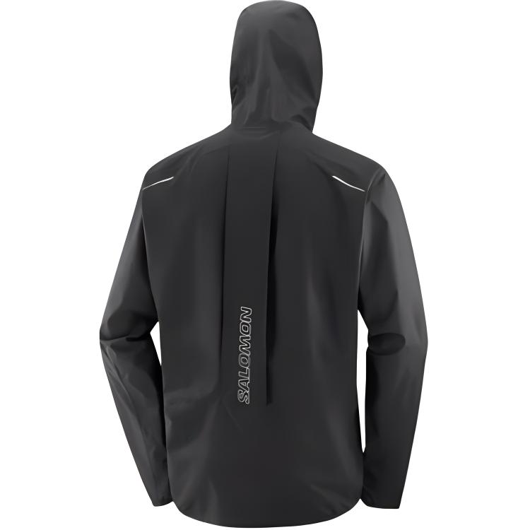 Lookbook Salomon Bonatti Trail  Black Hooded Zip Long Sleeve Jacket with Letter Print. LC2175000