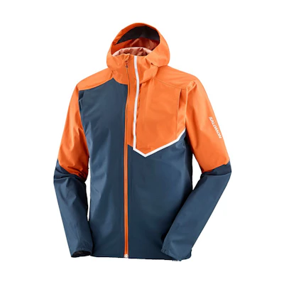 SALOMON BONATTI TRAIL Waterproof Colorblock Jacket in Burnt Sienna LC2135500