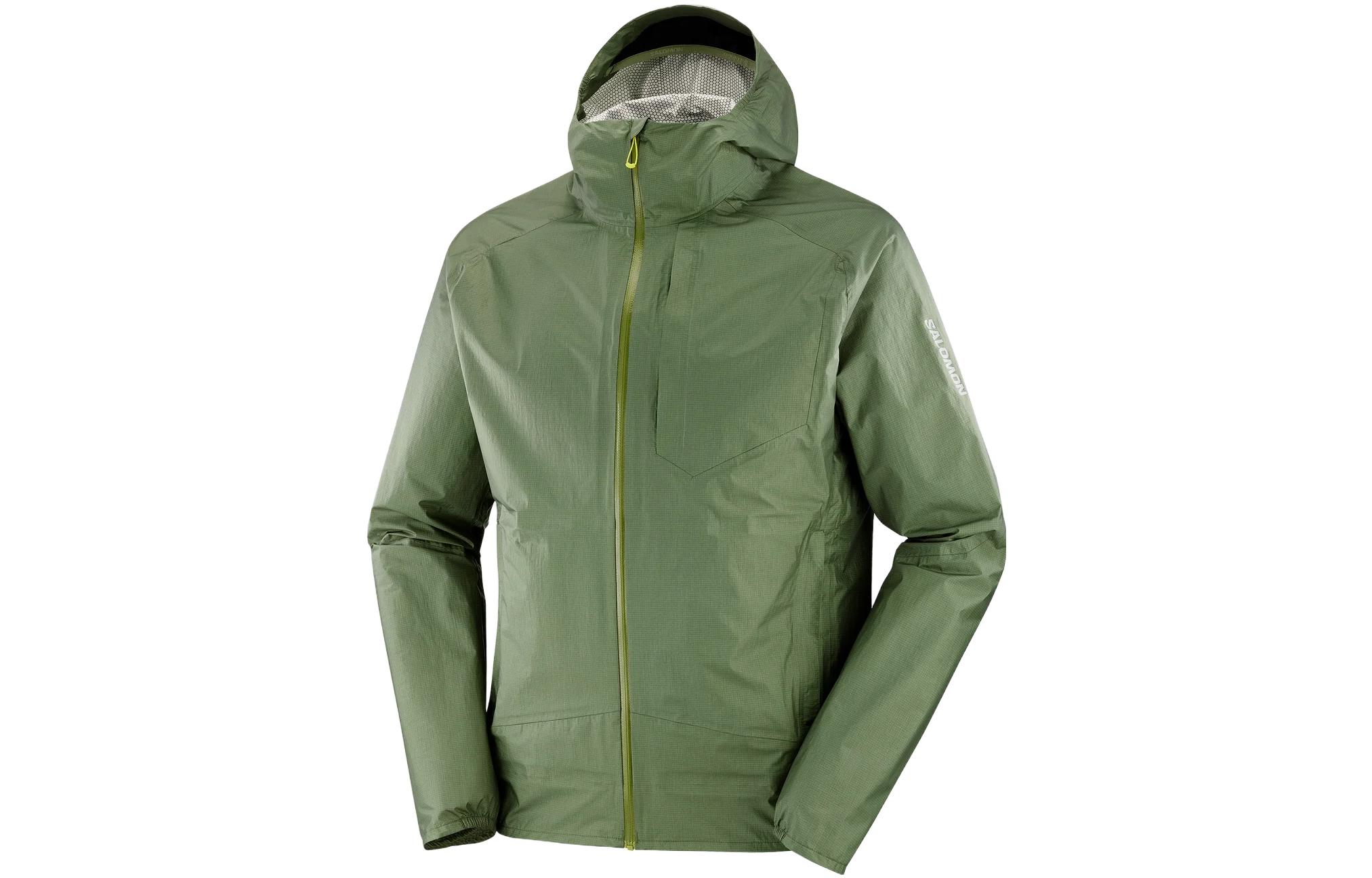 Salomon Bonatti Waterproof Green Hooded Jacket Outdoor Fit LC2135100