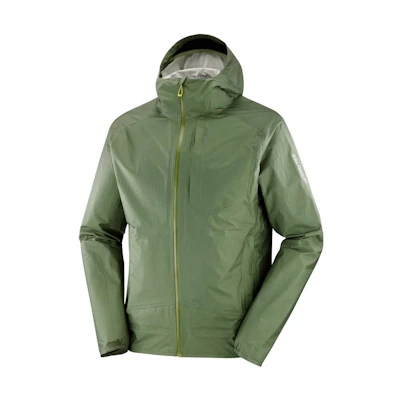 Salomon Bonatti Waterproof Green Hooded Jacket Outdoor Fit LC2135100