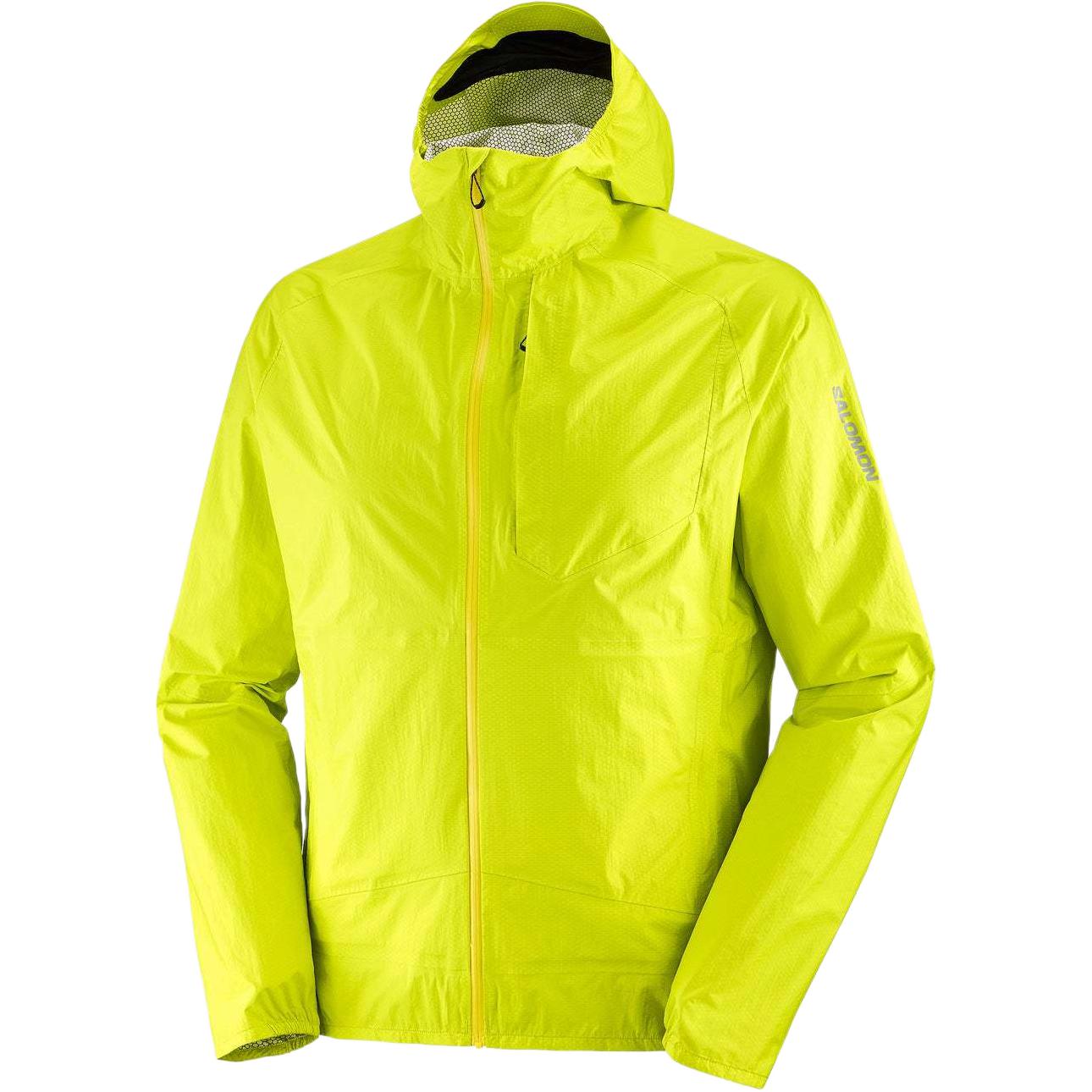Salomon Bonatti Waterproof Yellow Hooded Zip Jacket with Letter Print LC2192500
