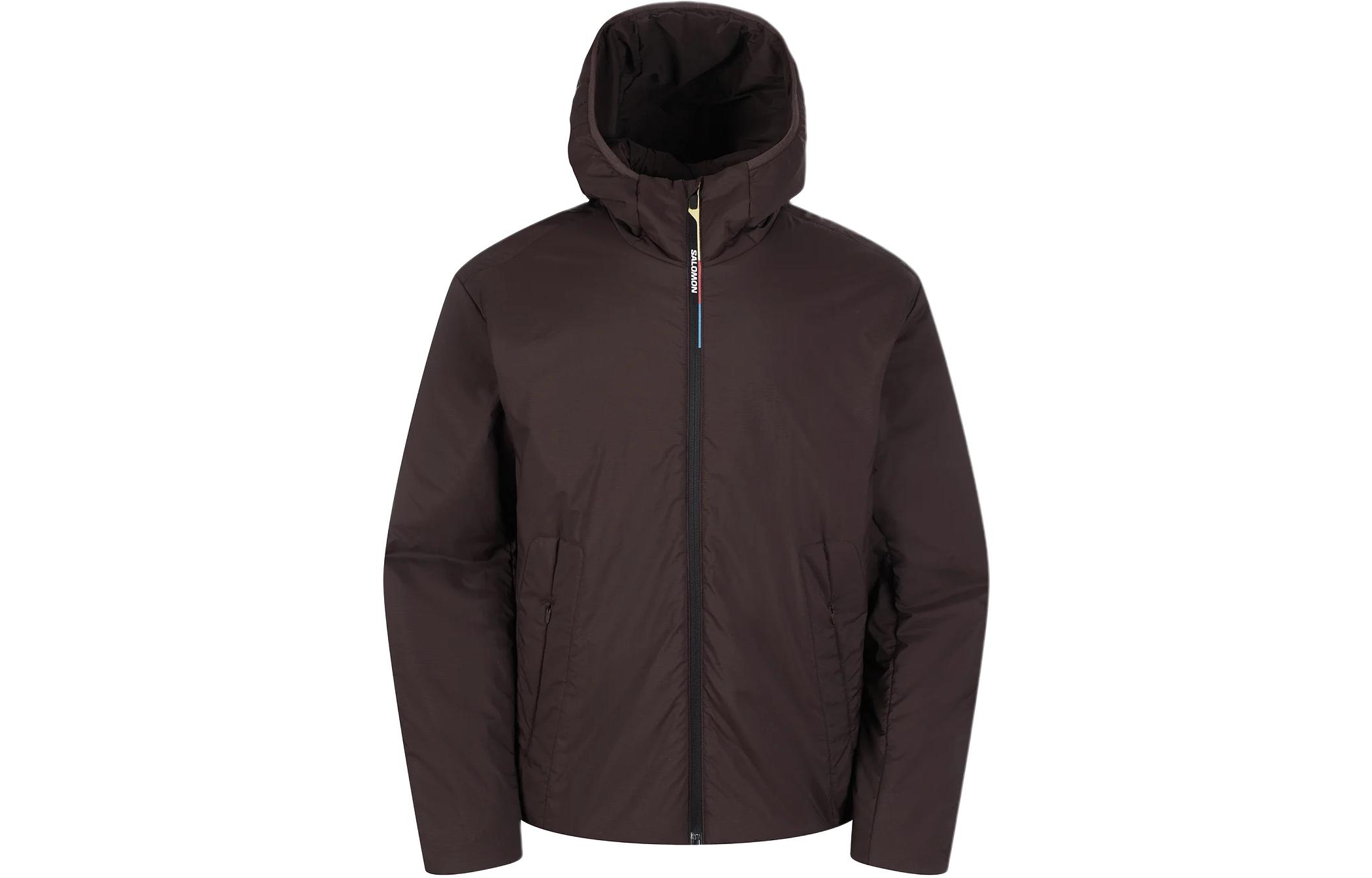 Salomon Brown Letter Print Zip-Up Hoodie Jacket Unisex LC2347000