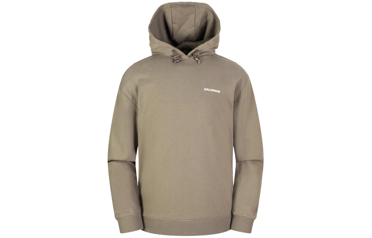 Salomon Comport Gray Hoodie Pullover Long Sleeve Sweatshirt LC2345000