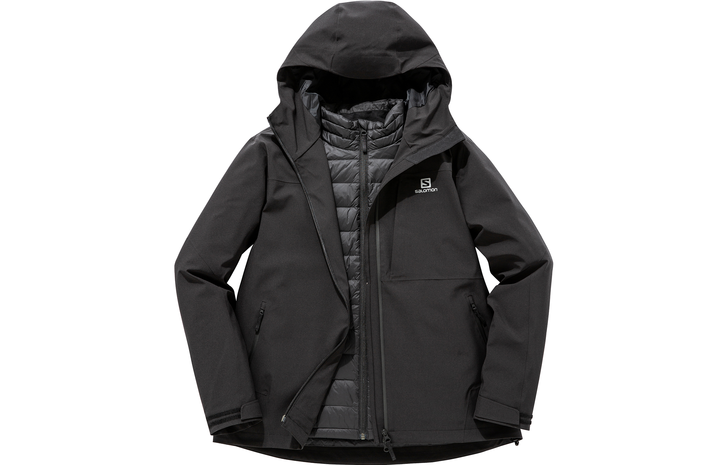 Salomon E3in1 Down Jacket M Black Winter 3-in-1 Coat for Couples C17667