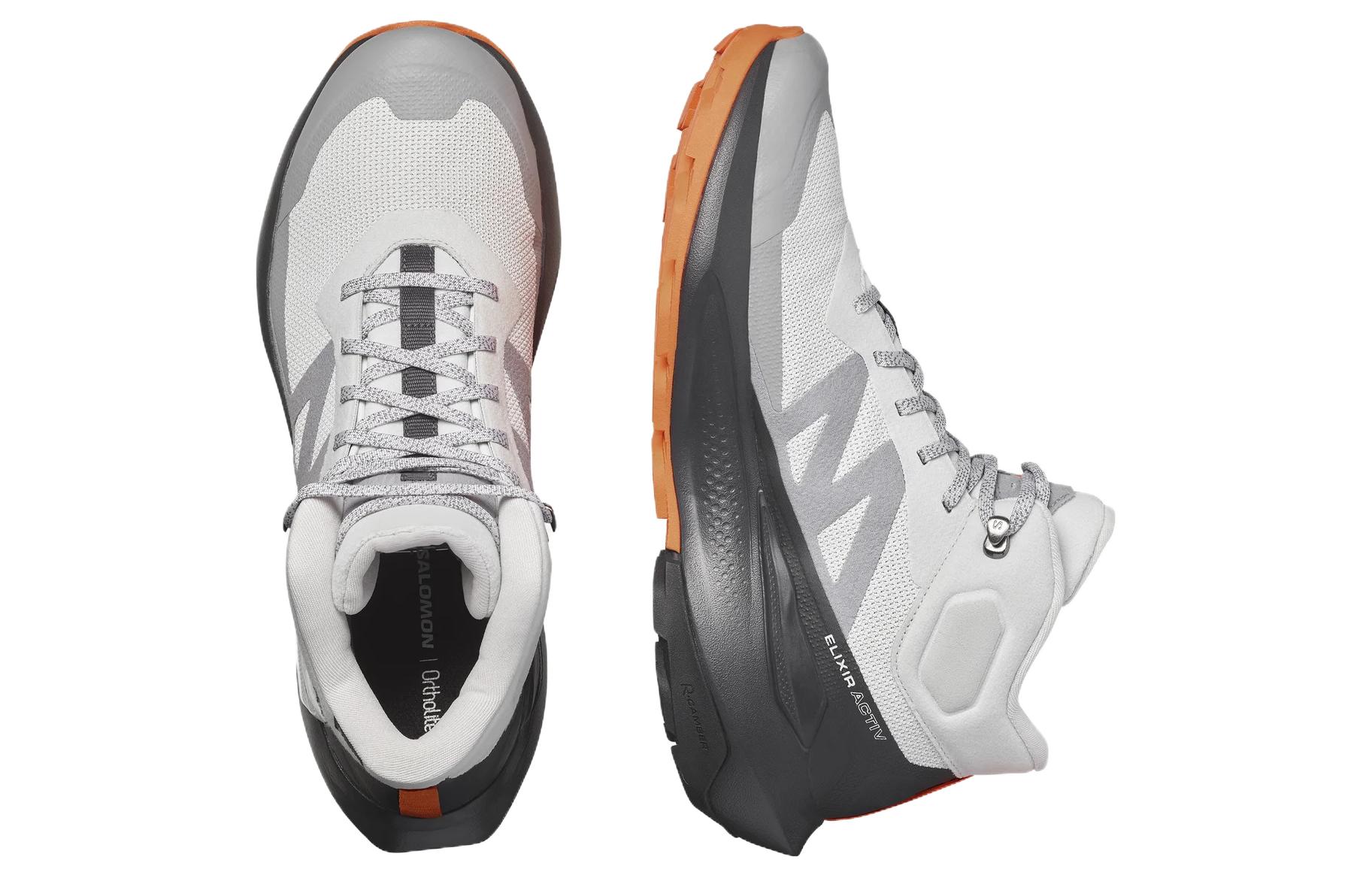 Lookbook SALOMON 萨洛蒙 Elixir Activ Mid Gore-Tex 減震防滑 中幫 戶外功能鞋 男款 灰橙