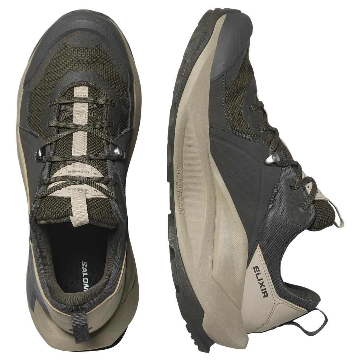 Shop Salomon Elixir GORE-TEX ''Peat Vintage Khaki'' Lelaki Wanita Tanah Liat L47697400