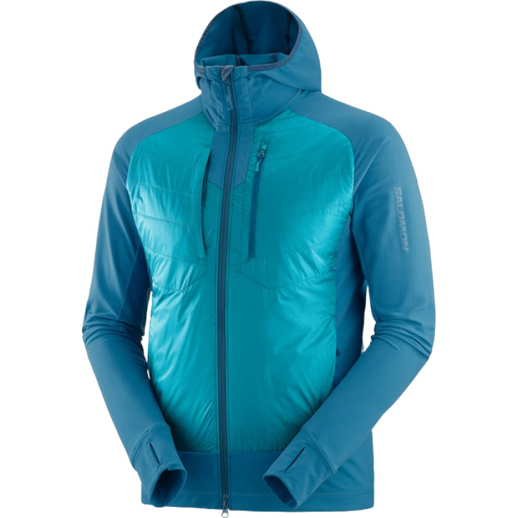 Salomon ELIXIR HYBRID Blue Patchwork Hooded Jacket LC2215600
