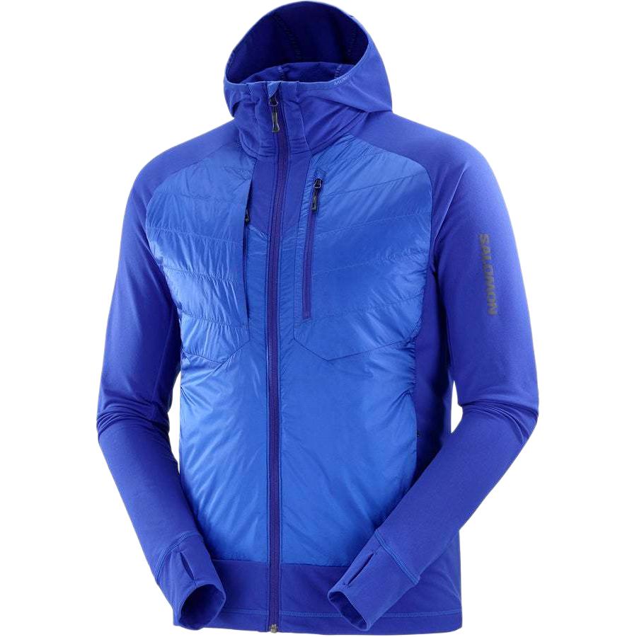 Salomon Elixir Hybrid Patchwork Zip Hooded Jacket Cyan Blue LC2291500