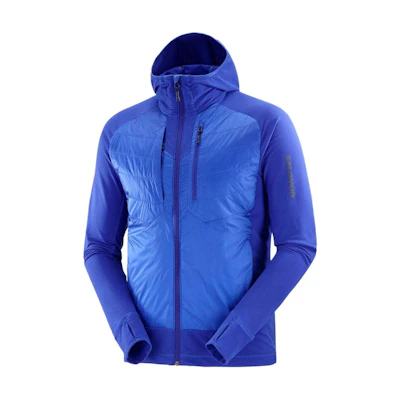 Salomon Elixir Hybrid Patchwork Zip Hooded Jacket Cyan Blue LC2291500