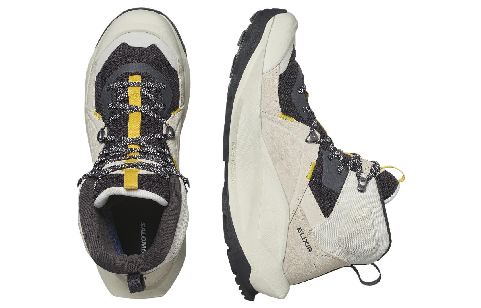 Lookbook SALOMON萨洛蒙 Elixir Mid Gore-Tex 運動舒適 防滑耐磨 高筒 戶外功能鞋 男款 灰色