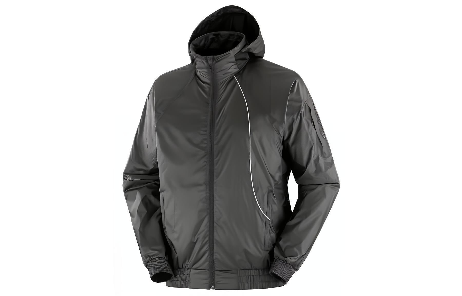 Salomon Equipe Wind Jacket Hoodie Long Sleeve Zipped Jacket - Deep Black LC2003700