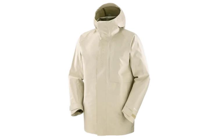 Salomon ESSENTIAL GORE-TEX 3 Beige Unisex Loose Fit Hooded Zip Jacket LC2019600