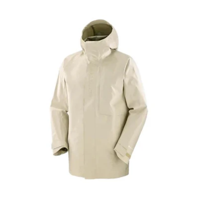 Salomon ESSENTIAL GORE-TEX 3 Beige Unisex Loose Fit Hooded Zip Jacket LC2019600