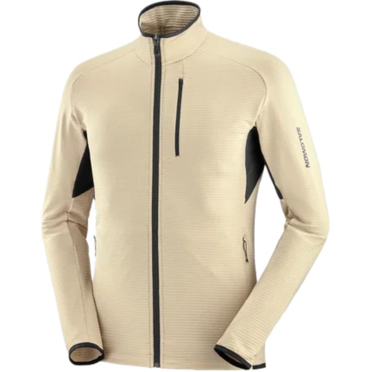 Salomon Essential Lightwarm Full-Zip Logo Jacket Men’s White Pepper Powder LC2224800