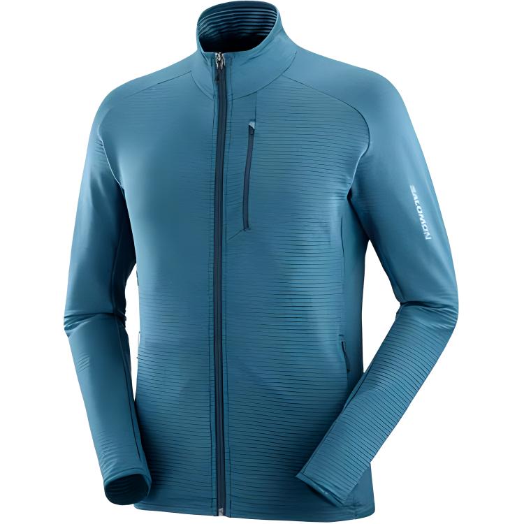 Salomon Essential Lightwarm Full-Zip Navy Jacket for Men LC2224500