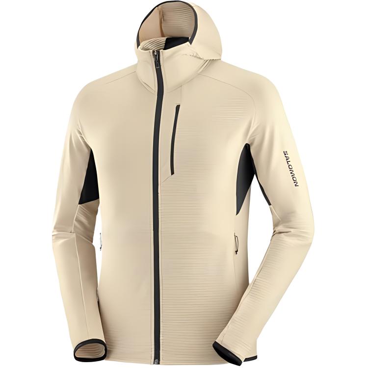Salomon Essential Lightwarm Hoodie Jacket - Soft, Breathable, White Pepper LC2225500