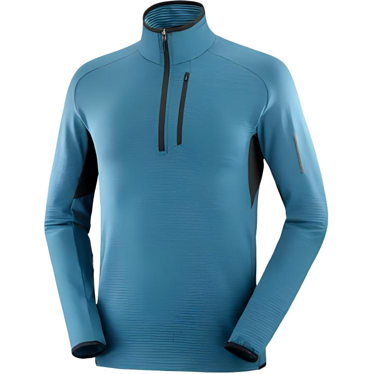 Salomon Essential Lightwarm Navy Blue Raglan Long Sleeve Casual Sweatshirt LC2226300