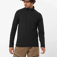 Lookbook Salomon Essential 輕暖拉鍊立領黑色外套 LC2224700