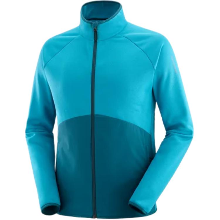 Salomon ESSENTIAL WARM Color-Block Zip Jacket Blue Mid-Layer LC2227500