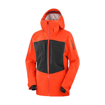 Salomon FORCE Shell Jacket Red Hooded Full-Zip Colorblock Outerwear LC2161700