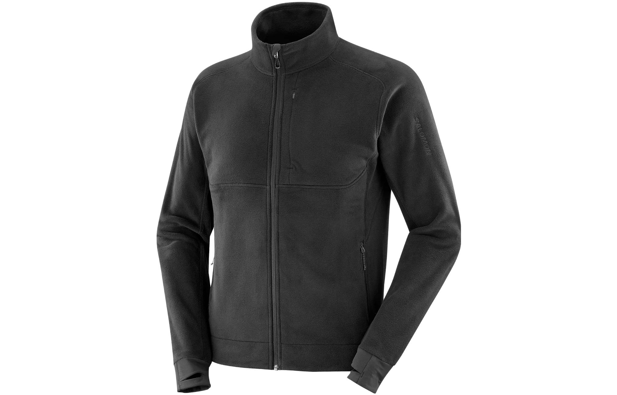 Salomon Full Zip Midlayer Jacket Black Stand Collar Jacket LC2112700