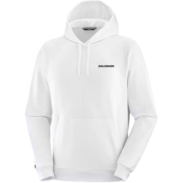Salomon Graphic Logo Hoodie White Long-Sleeve Performance Sweatshirt LC2247500