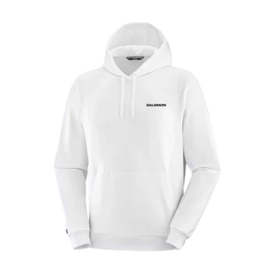 Salomon Graphic Logo Hoodie White Long-Sleeve Performance Sweatshirt LC2247500